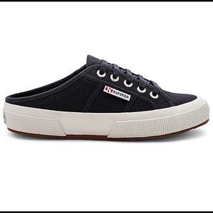 Superga Blue Graphite Slip On Laced Sneakers US 8